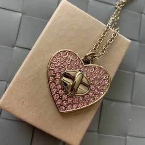 Coach gold rose pave necklace (long)